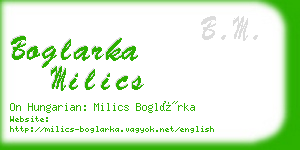 boglarka milics business card
